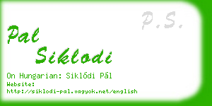 pal siklodi business card